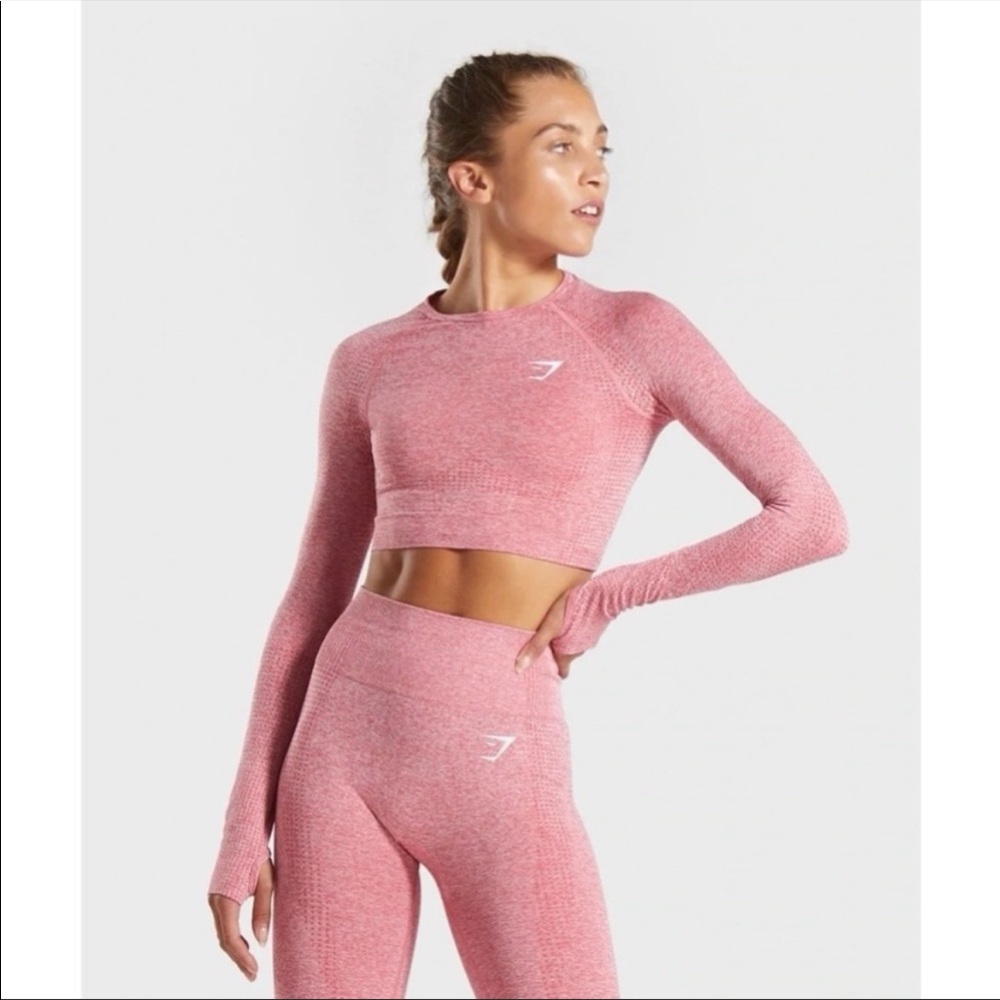 Gymshark vital seamless set two piece pink XS long sleeve …